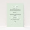 A wedding information sheet template titled "Jungle collection". It is an A5 card in a portrait orientation. "Jungle collection" is available as a flat card, with mainly green colouring.