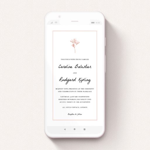 Wedding Invitation For Whatsapp Design - "My little daisy" A wedding invitation for whatsapp design titled "My little daisy". It is a smartphone screen sized invite in a portrait orientation. "My little daisy" is available as a flat invite, with tones of white and pink.
