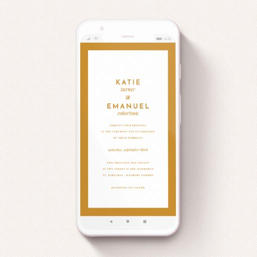 Wedding Invitation For Whatsapp Design - "Script Switch Autumn" A wedding invitation for whatsapp design named "Script Switch Autumn". It is a smartphone screen sized invite in a portrait orientation. "Script Switch Autumn" is available as a flat invite, with tones of orange and white.