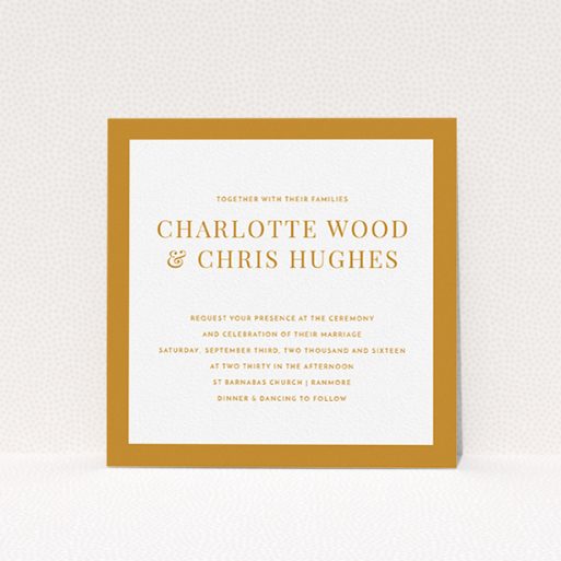 Personalised Wedding Invitation - As It Is (Orange) A wedding invite card design titled "As it is". It is a square (148mm x 148mm) invite in a square orientation. "As it is" is available as a flat invite, with tones of orange and white.