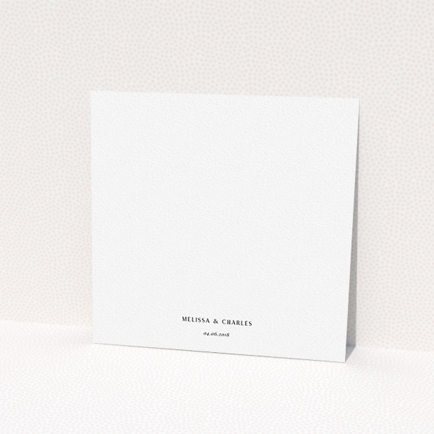 A wedding invite card design called "Watercolour Olive Wreath". It is a square (148mm x 148mm) invite in a square orientation. "Watercolour Olive Wreath" is available as a flat invite, with tones of green, dark green and terracotta.