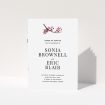 A wedding order of service design named "A side of Blossom". It is an A5 booklet in a portrait orientation. "A side of Blossom" is available as a folded booklet booklet, with mainly white colouring.