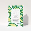A wedding order of service design titled "Fresh Vines". It is an A5 booklet in a portrait orientation. "Fresh Vines" is available as a folded booklet booklet, with tones of green and white.