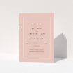 A wedding order of service design titled "White on Pink Traditional". It is an A5 booklet in a portrait orientation. "White on Pink Traditional" is available as a folded booklet booklet, with tones of pink and white.