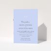 A wedding program called "Light Blue Monogrammed". It is an A5 booklet in a portrait orientation. "Light Blue Monogrammed" is available as a folded booklet booklet, with tones of blue and white.