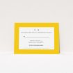 A wedding rsvp card design named "Pastel flower border". It is an A7 card in a landscape orientation. "Pastel flower border" is available as a flat card, with tones of yellow and white.