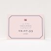 A wedding save the date card called "Wedding bells". It is an A6 card in a landscape orientation. "Wedding bells" is available as a flat card, with mainly pink colouring.