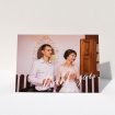 A wedding thank you card design titled "Handwritten Thanks". It is an A5 card in a landscape orientation. It is a photographic wedding thank you card with room for 1 photo. "Handwritten Thanks" is available as a folded card, with mainly white colouring.