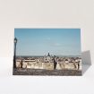 A wedding thank you card named "Italianno". It is an A5 card in a landscape orientation. It is a photographic wedding thank you card with room for 1 photo. "Italianno" is available as a folded card, with mainly white colouring.