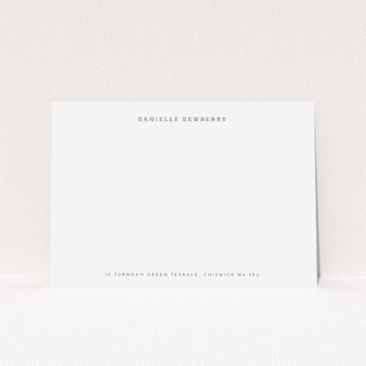 Correspondence Card Design for Women - "A touch of old" A womens correspondence card design called "A touch of old". It is an A5 card in a landscape orientation. "A touch of old" is available as a flat card, with mainly white colouring.