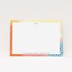 A womens correspondence card named "Abstract Pastel". It is an A5 card in a landscape orientation. "Abstract Pastel" is available as a flat card, with tones of orange, red and yellow.