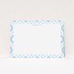 A womens correspondence card design called "Arabian diamonds". It is an A5 card in a landscape orientation. "Arabian diamonds" is available as a flat card, with tones of blue and white.