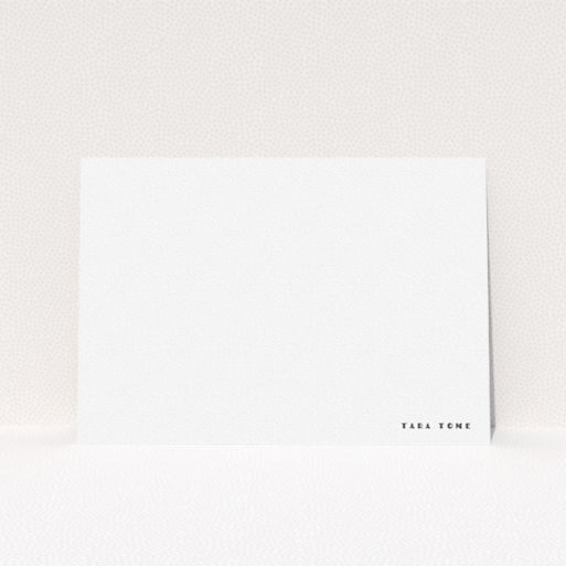 Correspondence Card Design for Women - "Hollywood" A womens correspondence card template titled "Hollywood". It is an A5 card in a landscape orientation. "Hollywood" is available as a flat card, with mainly white colouring.