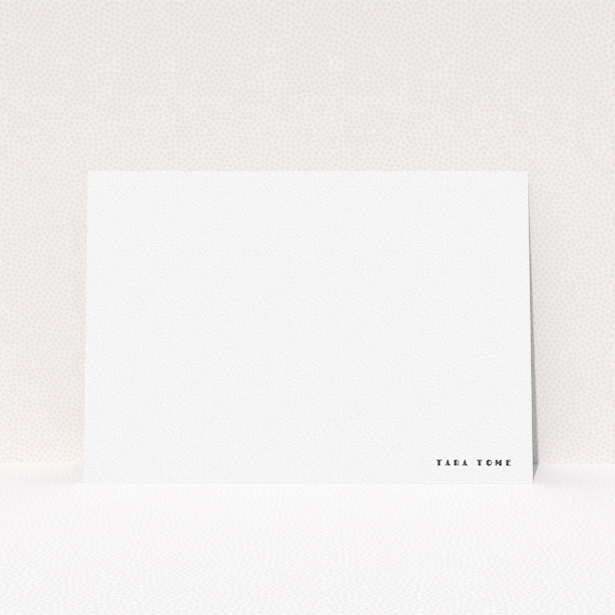 A womens correspondence card template titled "Hollywood". It is an A5 card in a landscape orientation. "Hollywood" is available as a flat card, with mainly white colouring.