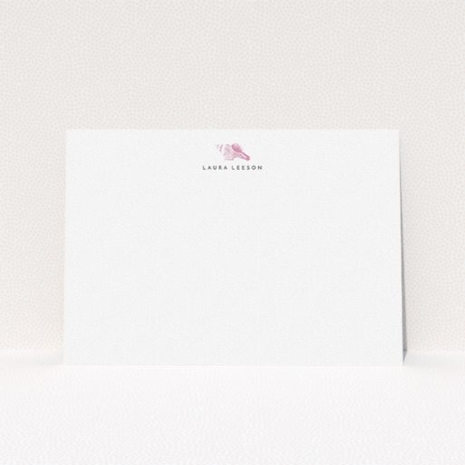 Correspondence Card Design for Women - "To the year" A womens correspondence card named "To the year". It is an A5 card in a landscape orientation. "To the year" is available as a flat card, with tones of white and pink.